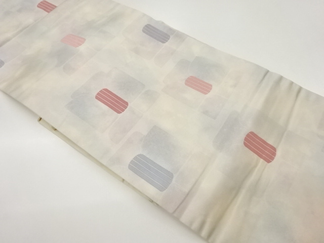 引箔抽象模様織出し名古屋帯